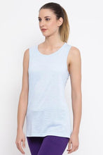 Load image into Gallery viewer, Melange Peach Cotton Gym/Sports Activewear Top with Criss-Cross Back
