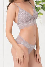 Load image into Gallery viewer, Lace Non Padded Non Wired Bralette &amp; Low-Waist Bikini

